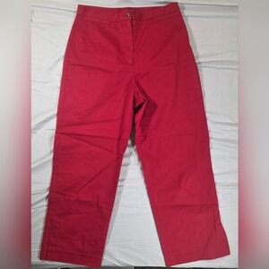 Liz Claiborne Red Women's Cropped Cotton Pants